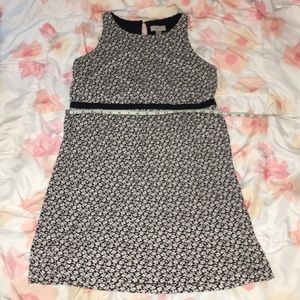 LOFT Black and White Flower Print Dress